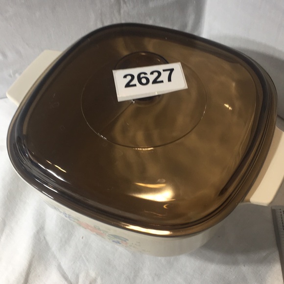 Vintage Corning Ware 2 liter casserole with lid Symphony (amber lid) - Picture 9 of 11